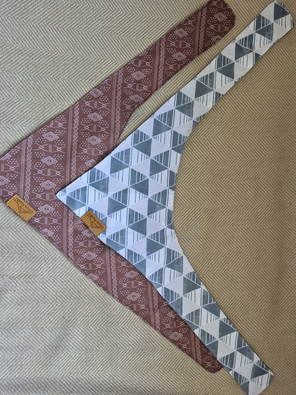Reversible Dog Bandanas- Blue & Brown